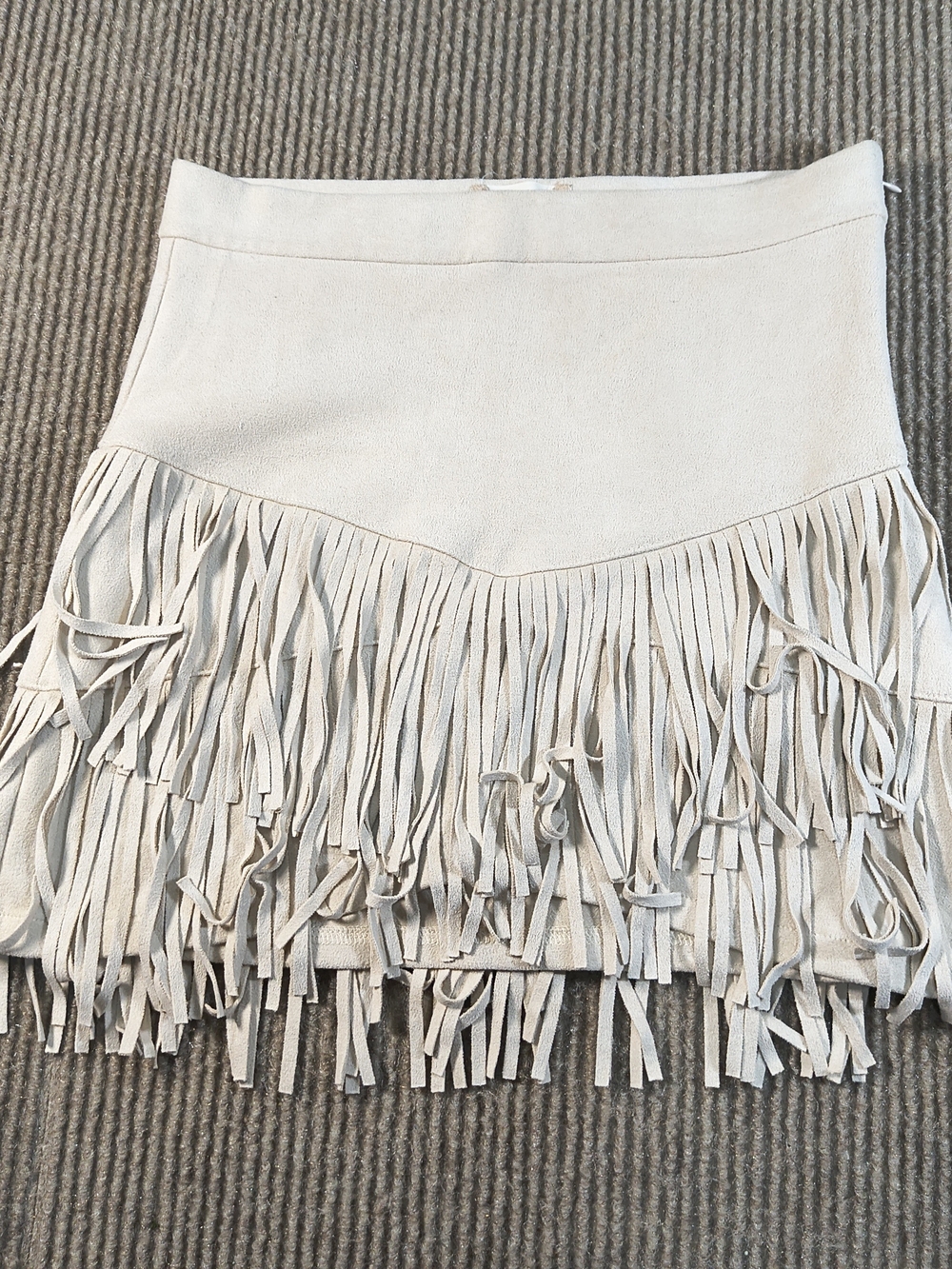 Altar'd State Women's Farah Fringe Mini Skirt Faux Suede Size M